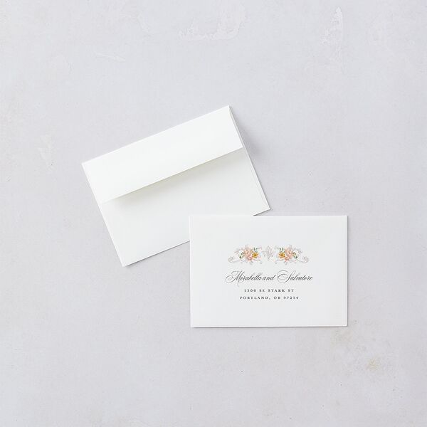 Elegant Floral Regency Wedding Response Cards Pink Cotton Signature Standard
