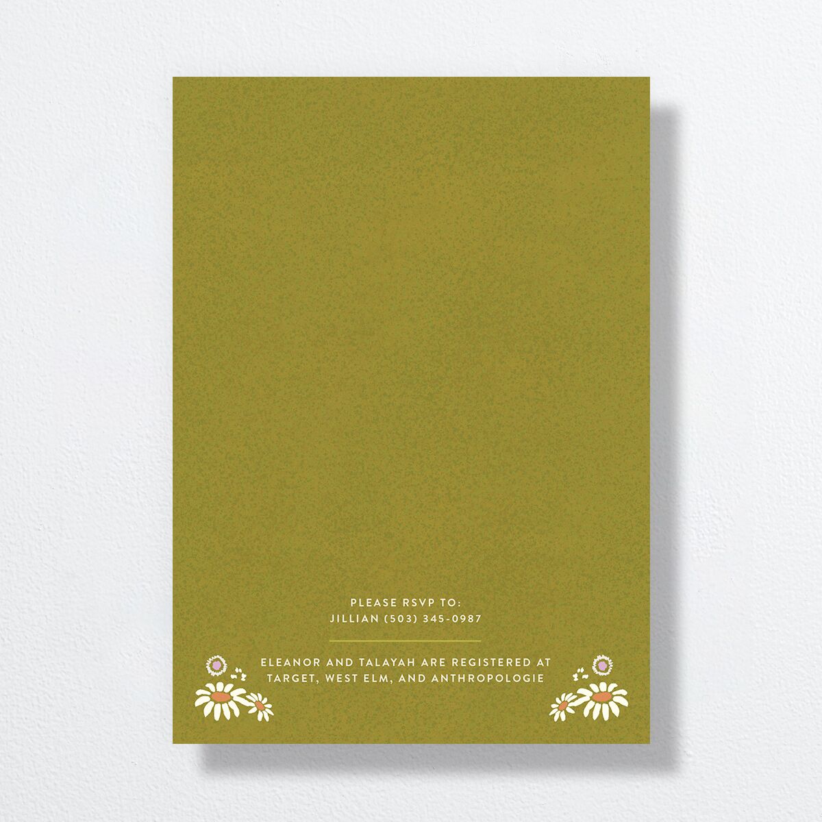 Wildflower Nouveau Bridal Shower Invitations Dark Camo Signature Standard