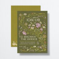 Wildflower Nouveau Bridal Shower Invitations Dark Camo Signature Standard