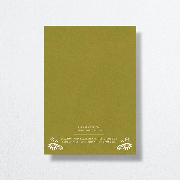 Wildflower Nouveau Bridal Shower Invitations back in Green