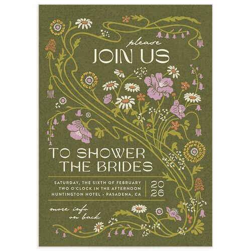 Wildflower Nouveau Bridal Shower Invitations