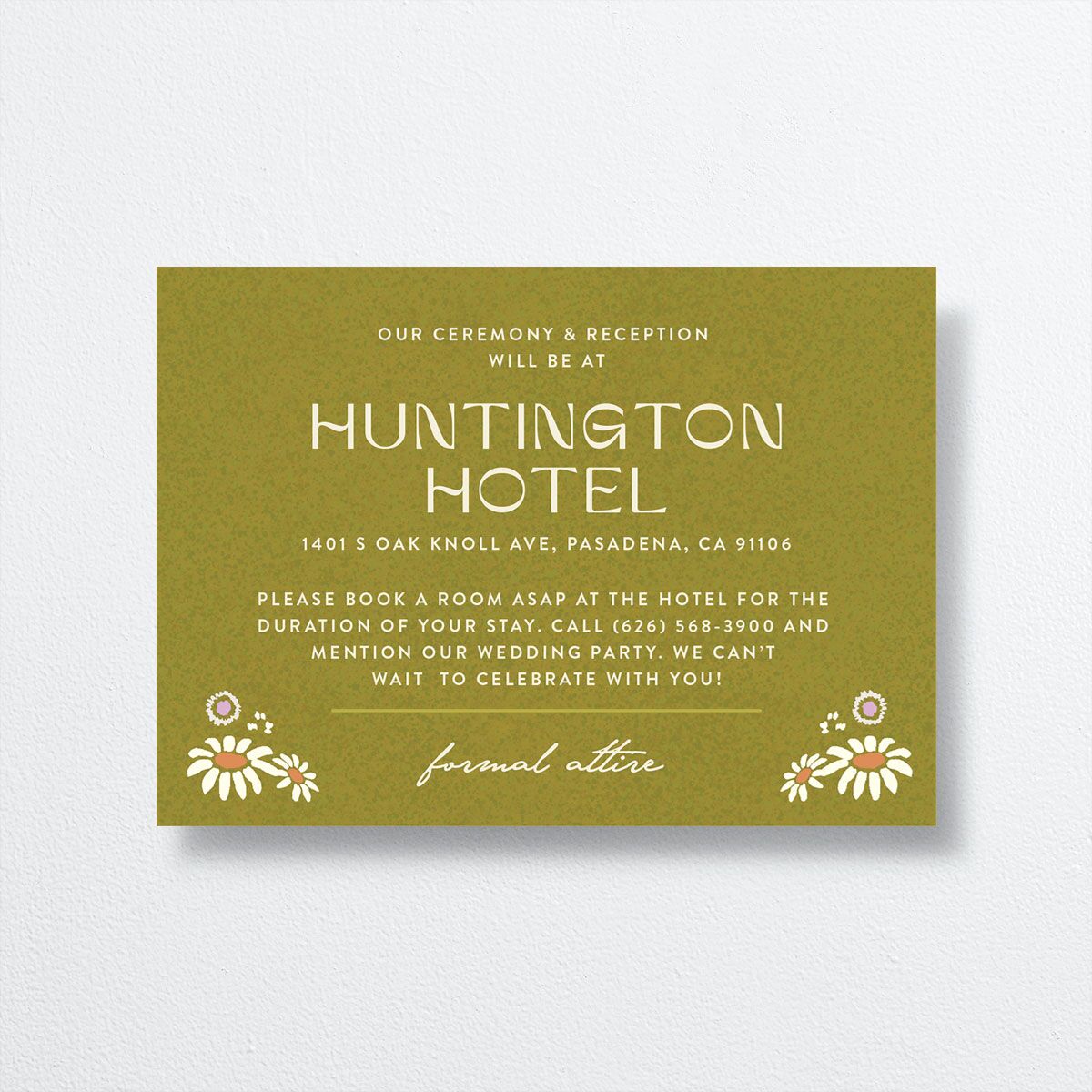 Wildflower Nouveau Wedding Enclosure Cards back in Green