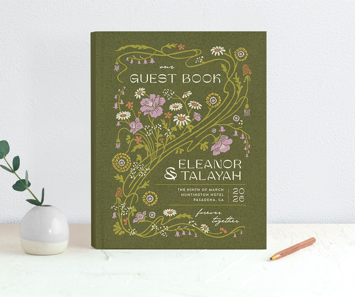 Wildflower Nouveau Guest Books Dark Camo