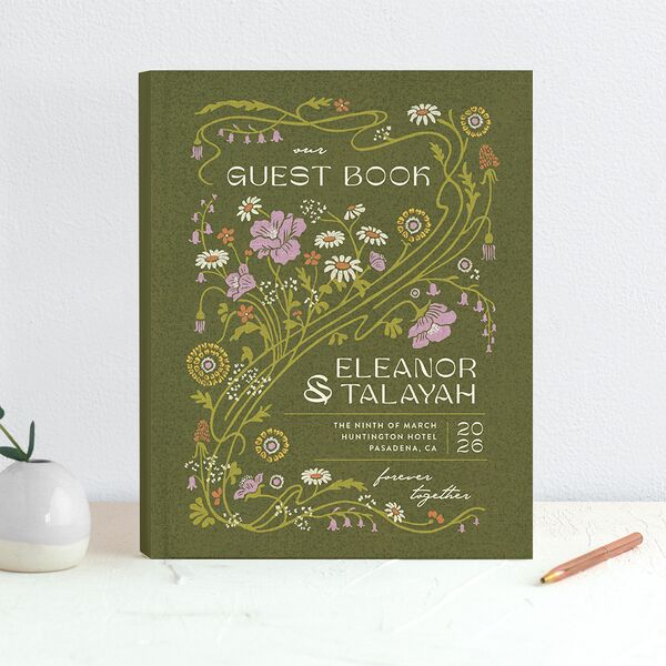 Wildflower Nouveau Guest Books Dark Camo