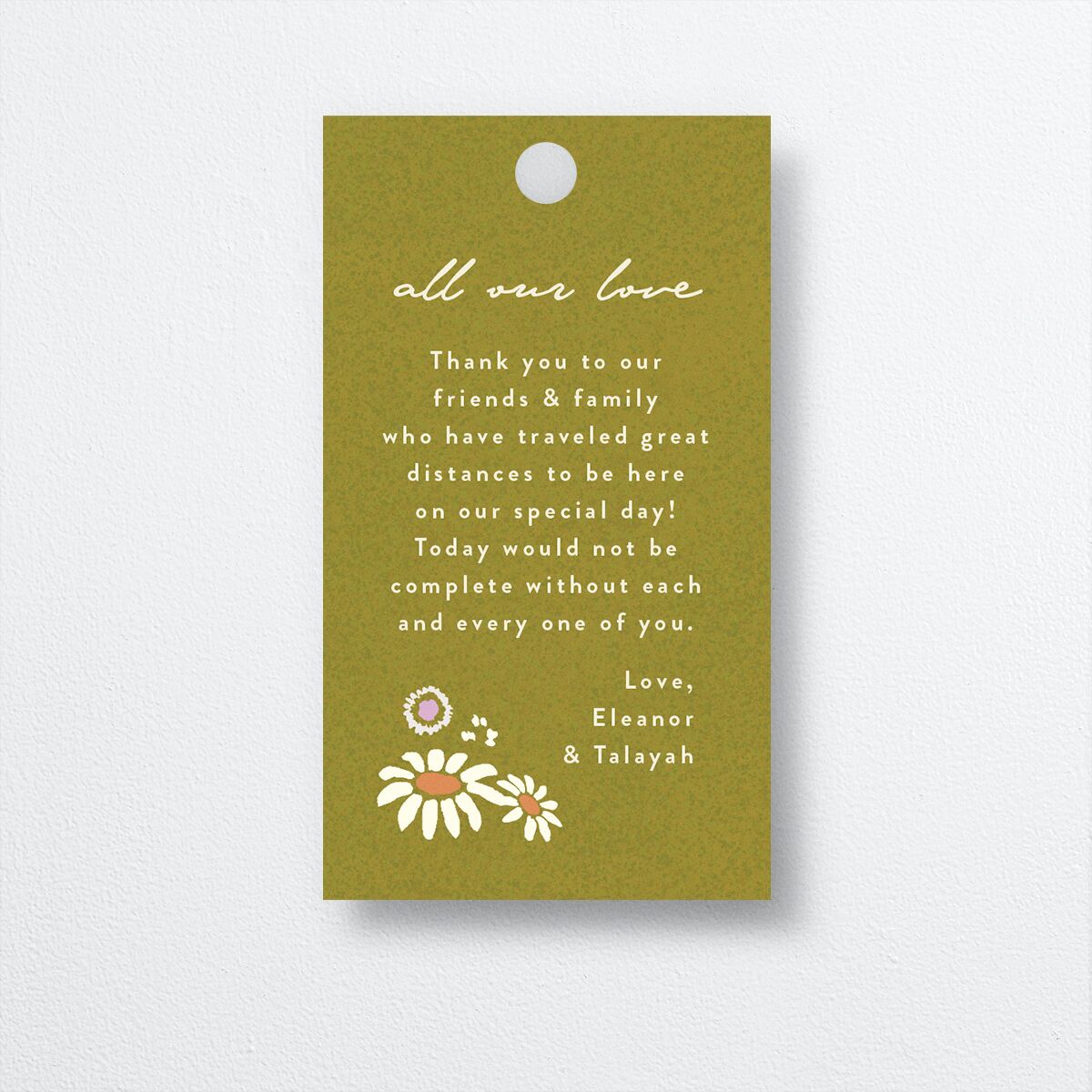 Wildflower Nouveau Favor Gift Tags back in Green