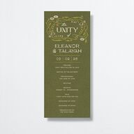 Wildflower Nouveau Wedding Programs Dark Camo Signature