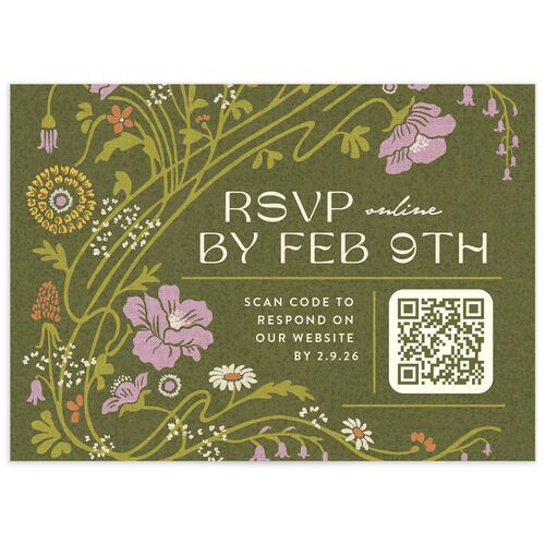 Wildflower Nouveau Wedding Response Cards - 