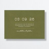 Wildflower Nouveau Save the Date Cards Dark Camo Signature smooth No Standard