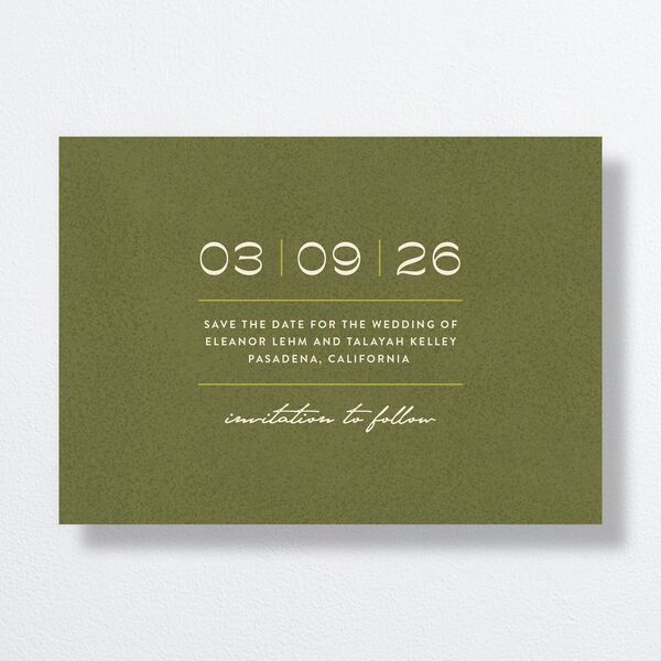 Wildflower Nouveau Save the Date Cards Dark Camo Signature smooth No Standard