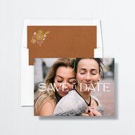 Wildflower Nouveau Save the Date Cards Dark Camo Signature smooth No Standard