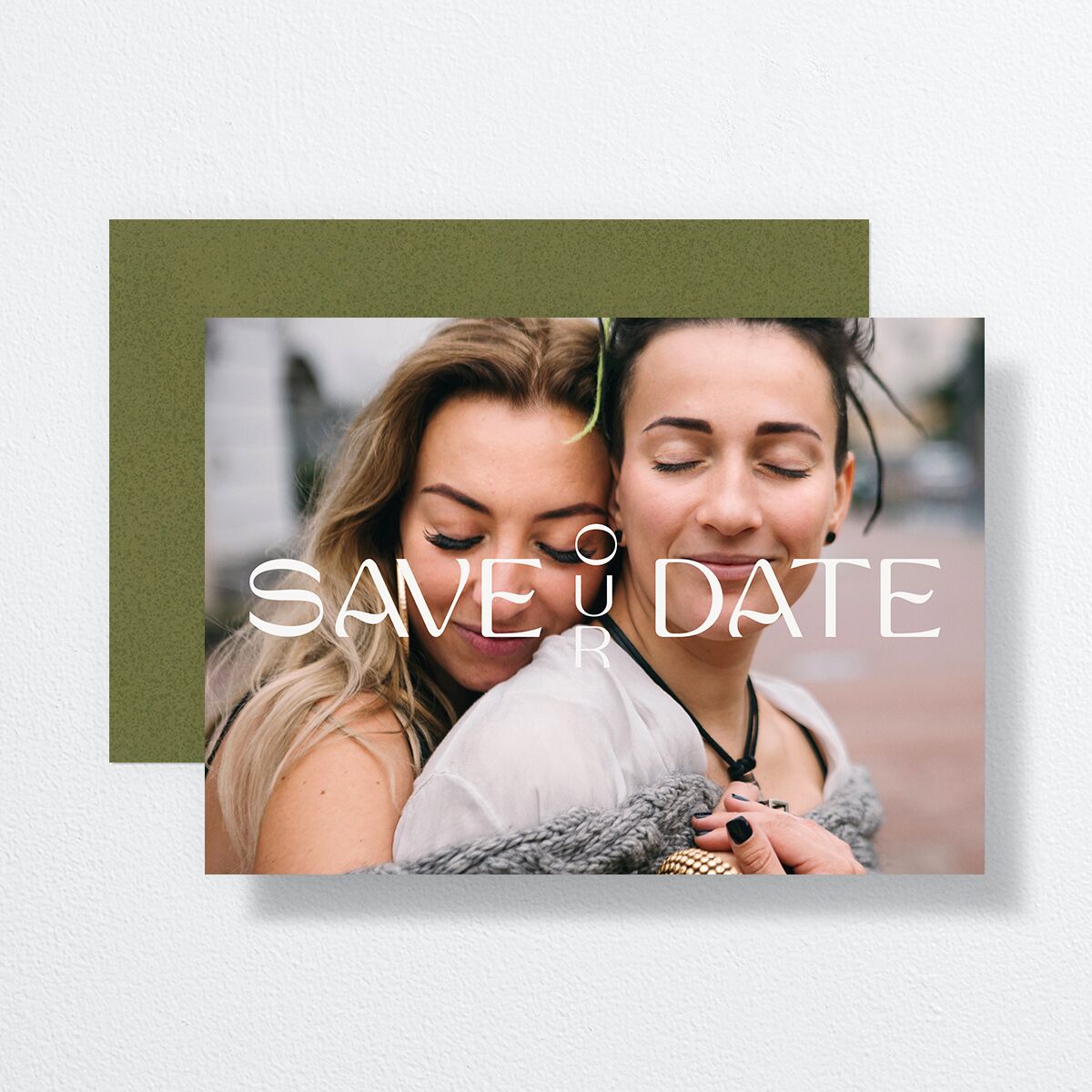 Wildflower Nouveau Save the Date Cards Dark Camo Signature smooth No Standard