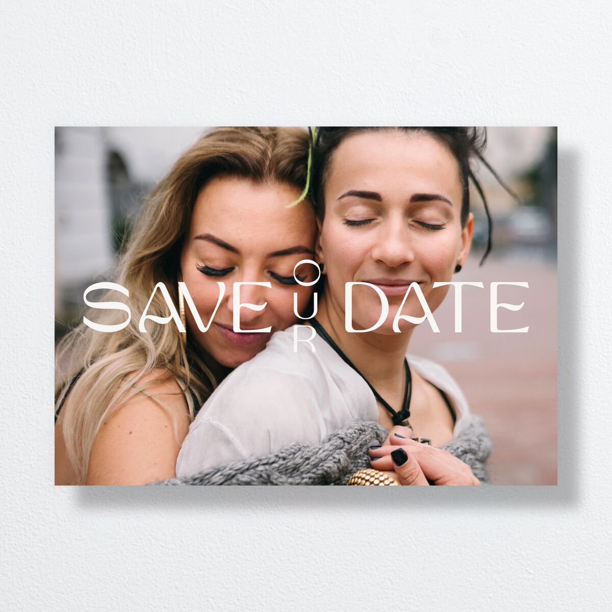 Wildflower Nouveau Save the Date Cards Dark Camo Signature smooth No Standard