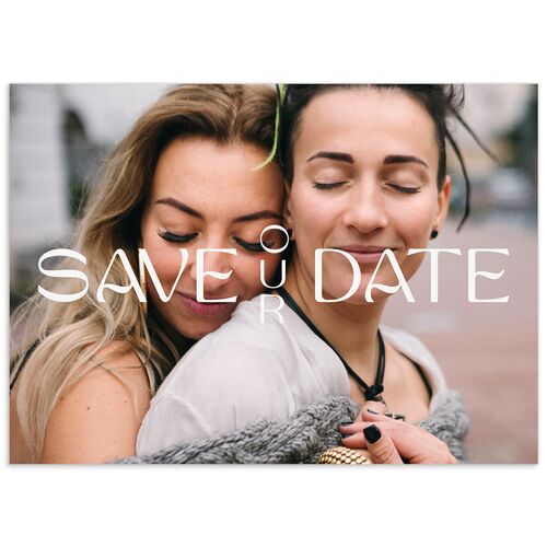 Wildflower Nouveau Save the Date Cards Dark Camo Signature smooth No Standard