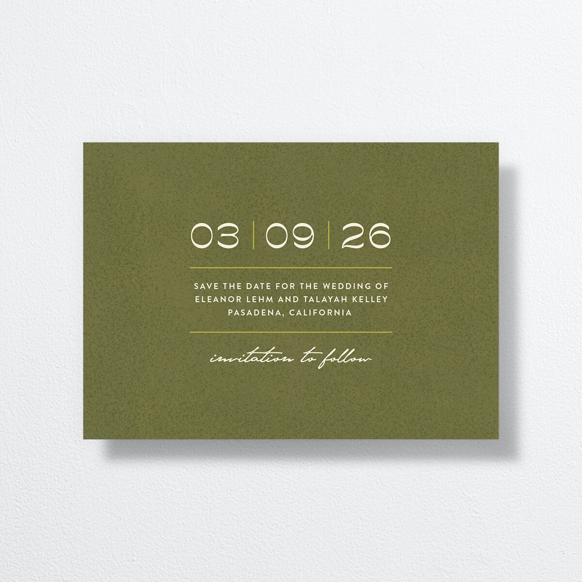 Wildflower Nouveau Save the Date Cards back in Green