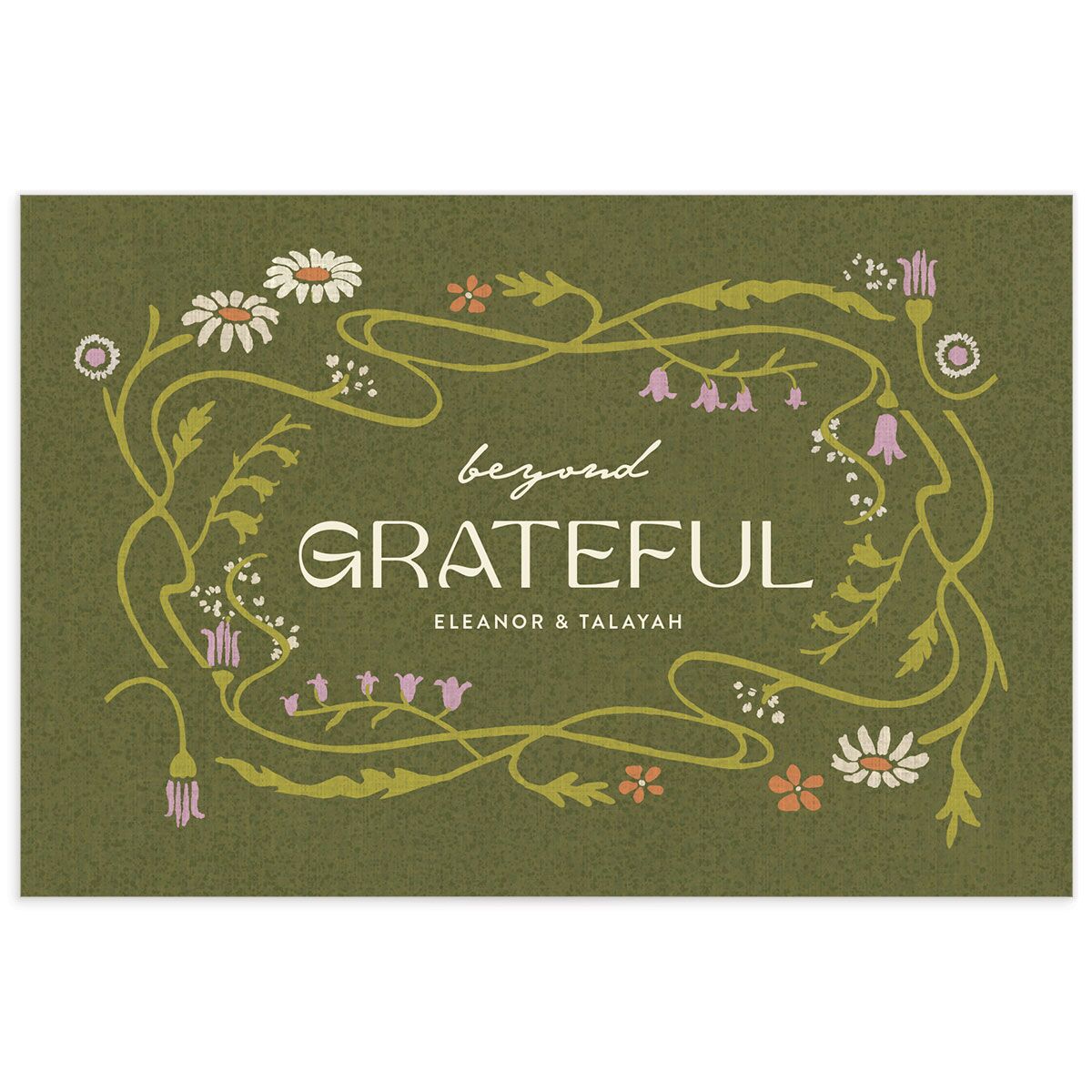 Wildflower Nouveau Thank You Postcards