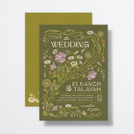 Wildflower Nouveau Wedding Invitations Dark Camo Signature No Standard