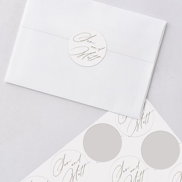 Rustic Branches Wedding Stickers Biscotti Circle