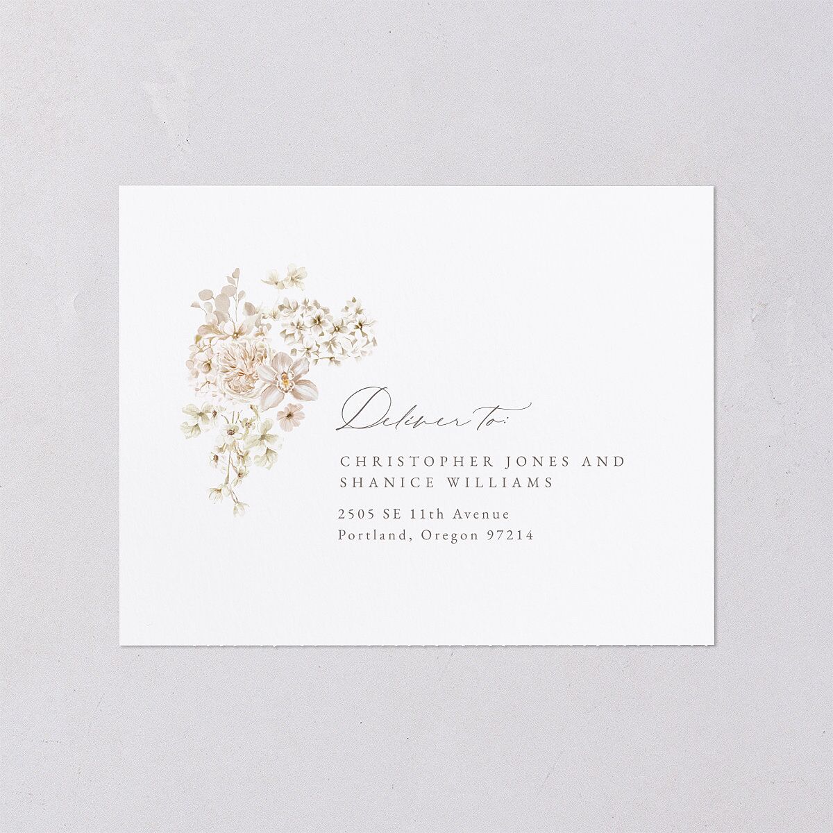 Luxury Floral Archway All-in-One Wedding Invitations Dijon Signature Light Both Recipient and Return Addresses No