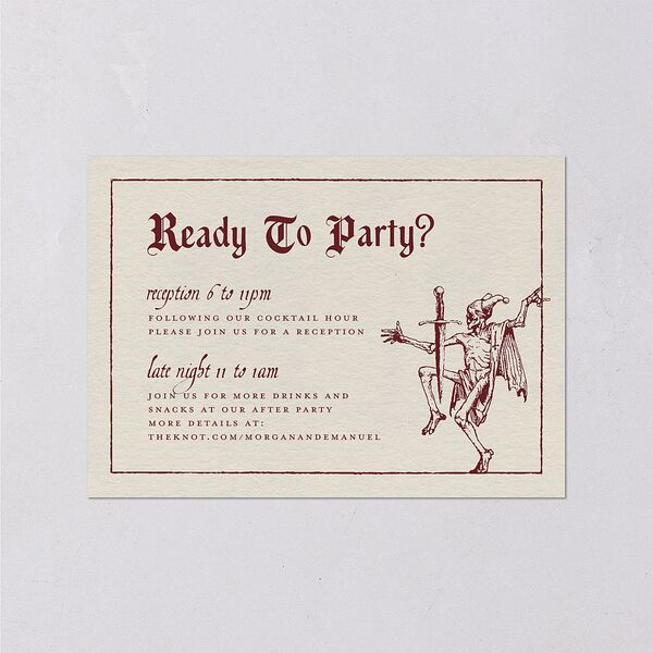 Gothic Medieval Arch Wedding Enclosure Cards Burgundy Signature Standard