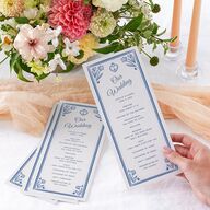 Vintage Heart Locket Wedding Programs Ocean Signature