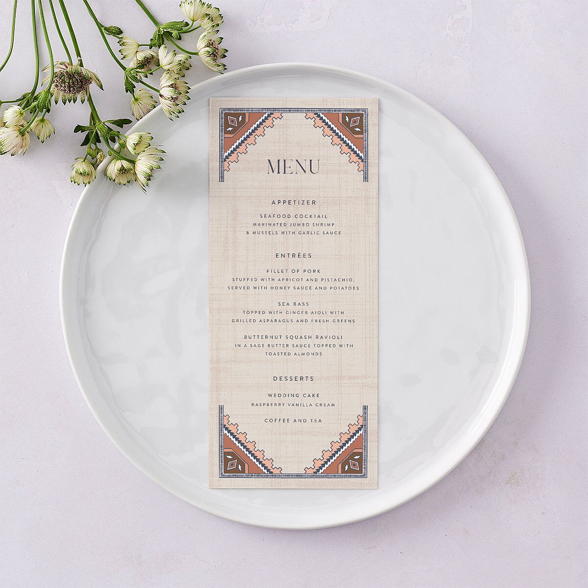 Western Tapestry Menus Linen Signature