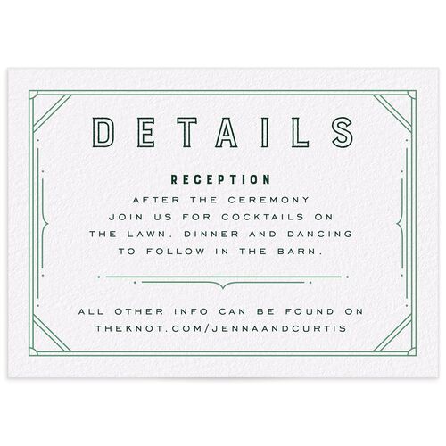 Iconic Mountain Wedding Enclosure Cards Dark Green Signature