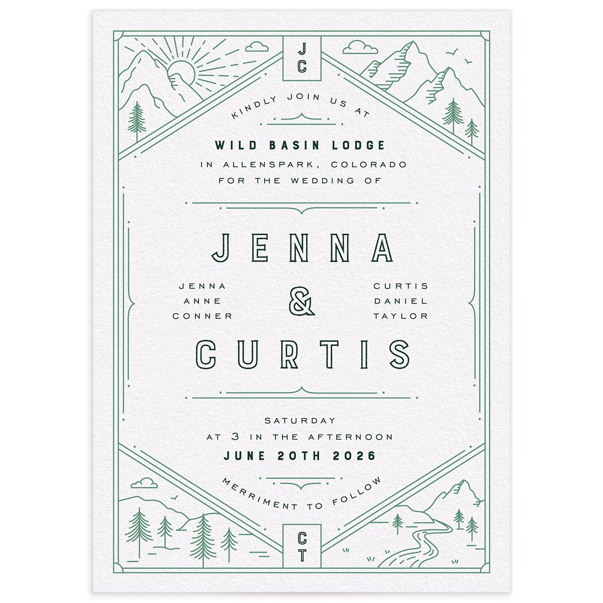 Iconic Mountain Wedding Invitations