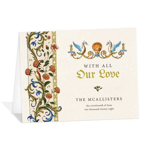 Medieval Renaissance Thank You Cards Moss