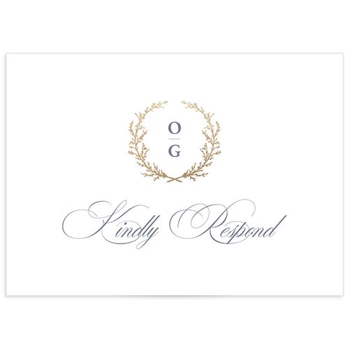 Gilded Wreath Wedding Response Cards - Blue