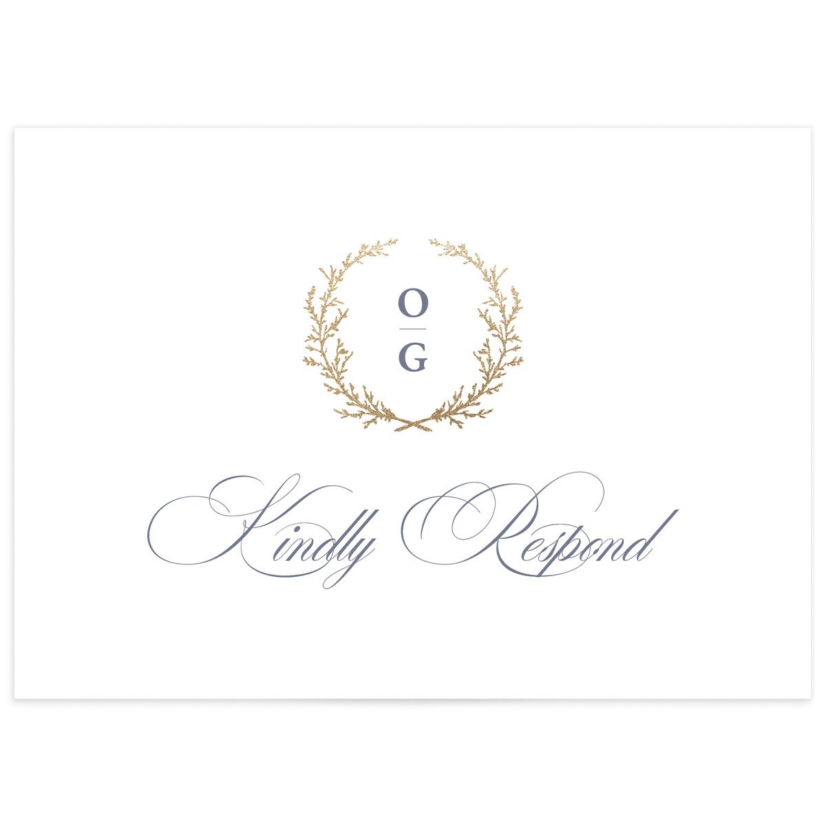 Gilded Wreath Wedding Response Cards