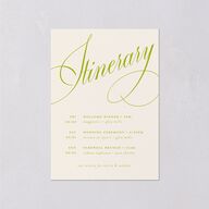 Modern Wedding Of Calligraphy Wedding Enclosure Cards Chartreuse Signature Standard