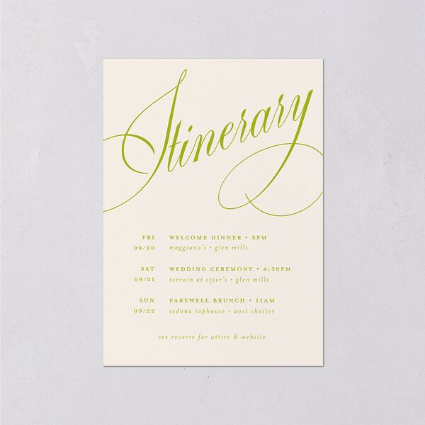 Modern Wedding Of Calligraphy Wedding Enclosure Cards Chartreuse Signature Standard