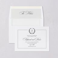 Gilded Wreath Rehearsal Dinner Invitations Pure White Signature Blank Standard