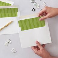 Retro Modern QR Code Envelope Liners Greenery Standard