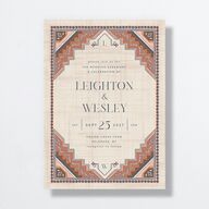 Western Tapestry Wedding Invitations Linen Signature No