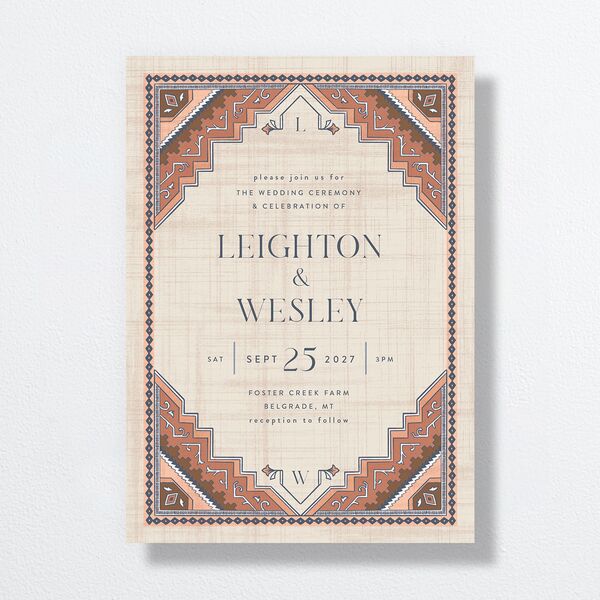 Western Tapestry Wedding Invitations Linen Signature No