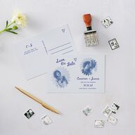 Retro Photocopy Flyer Save the Date Postcards Ice Blue