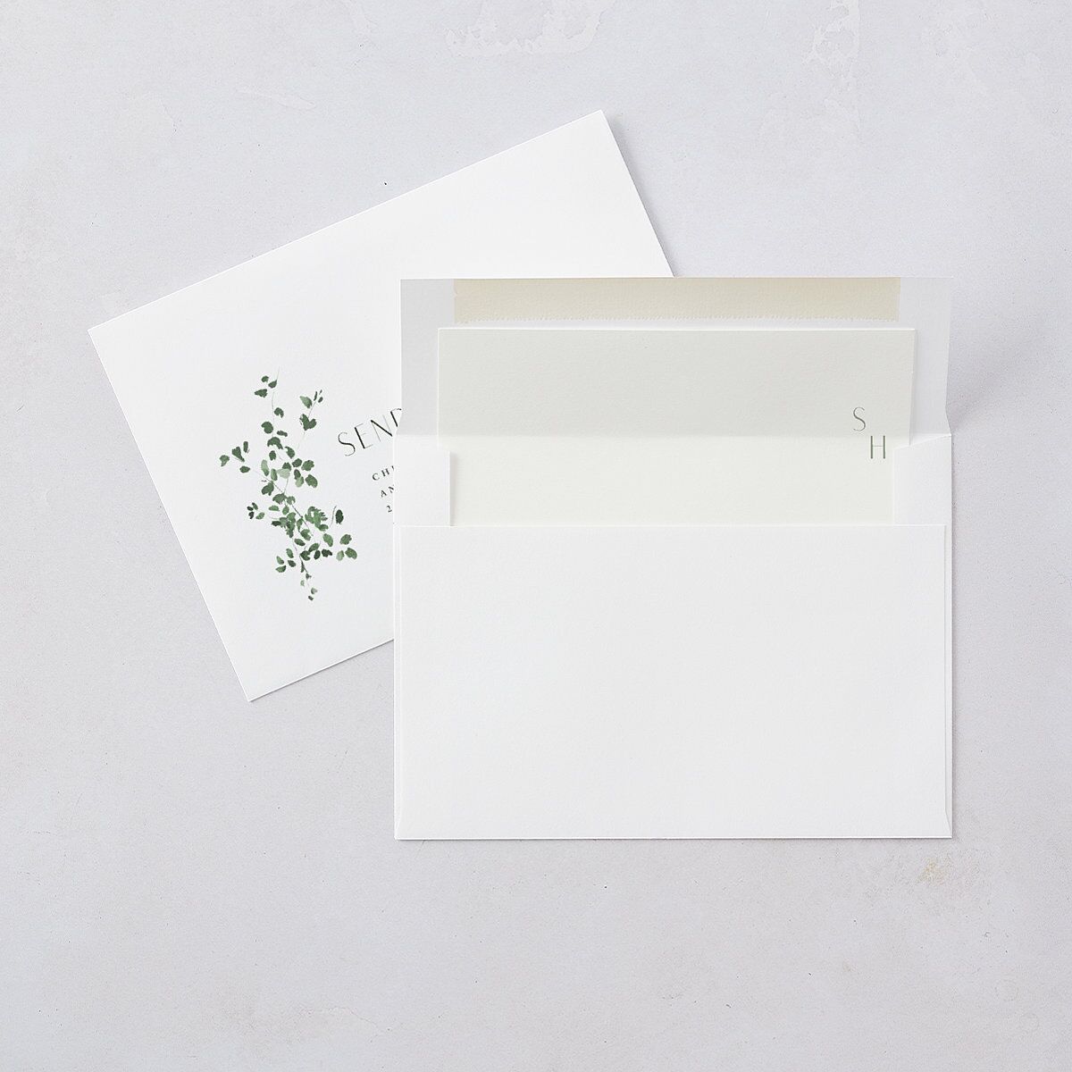 Cascading Florals Save The Date Cards Gold Thyme Signature smooth Blank No