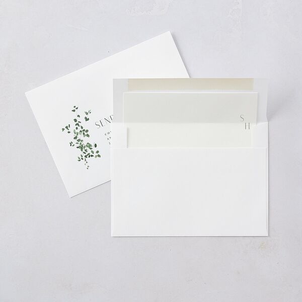 Cascading Florals Save The Date Cards Gold Thyme Signature smooth Blank No