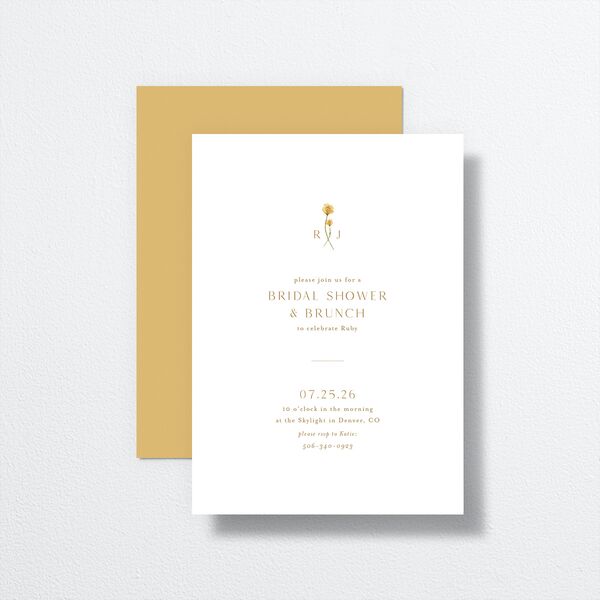 Dainty Monogram Bridal Shower Invitations front-and-back