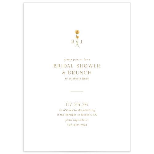 Dainty Monogram Bridal Shower Invitations - 