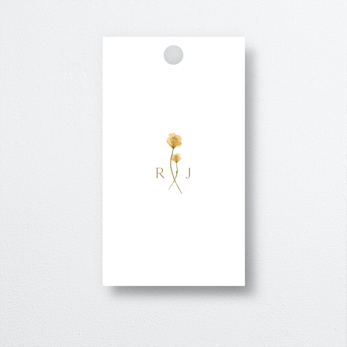 Dainty Monogram Favor Gift Tags front in yellow
