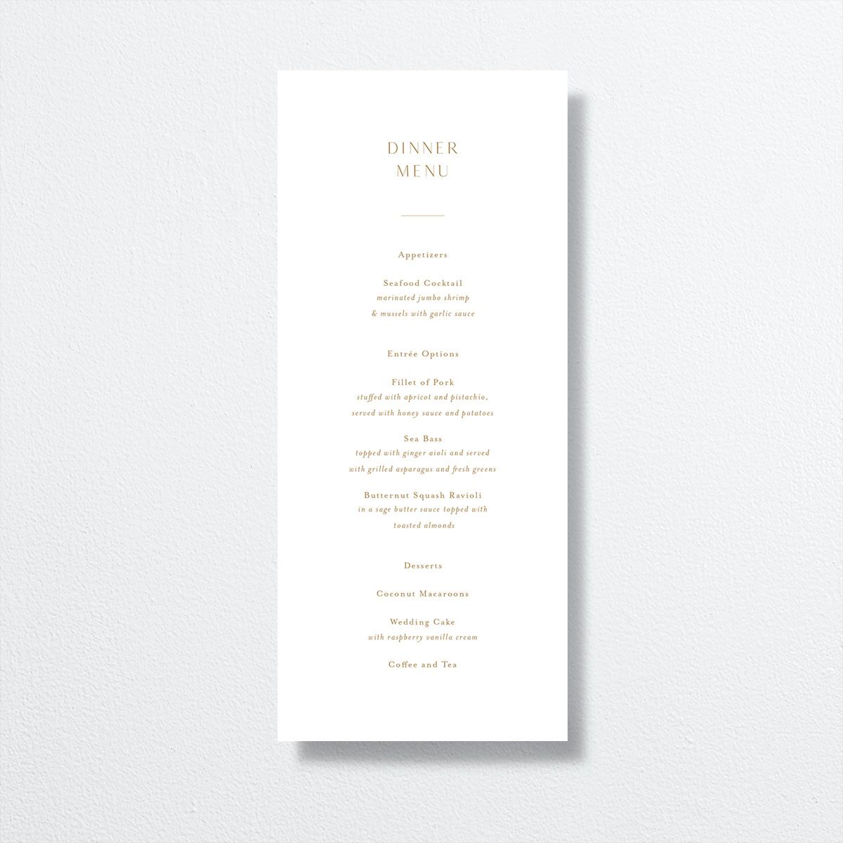 Dainty Monogram Menus front in yellow
