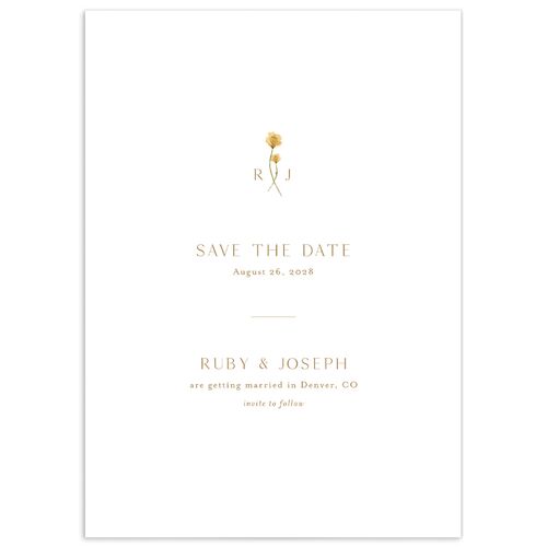Dainty Monogram Save the Date Cards Dijon Signature smooth No Standard
