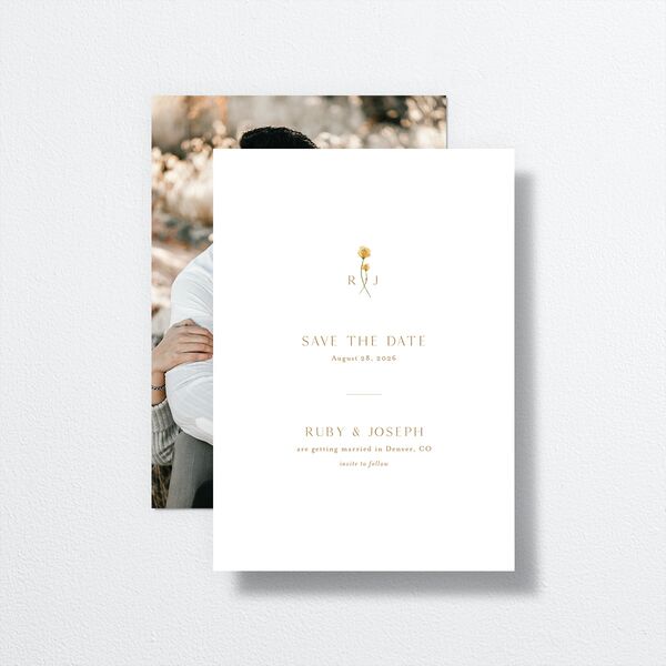 Dainty Monogram Save the Date Cards front-and-back