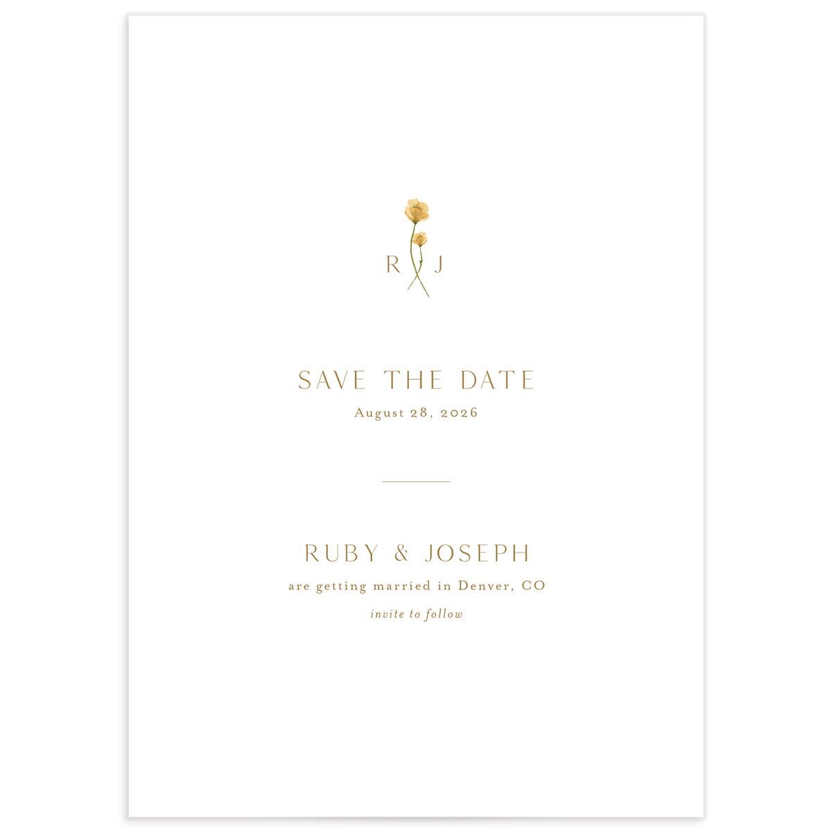 Dainty Monogram Save the Date Cards