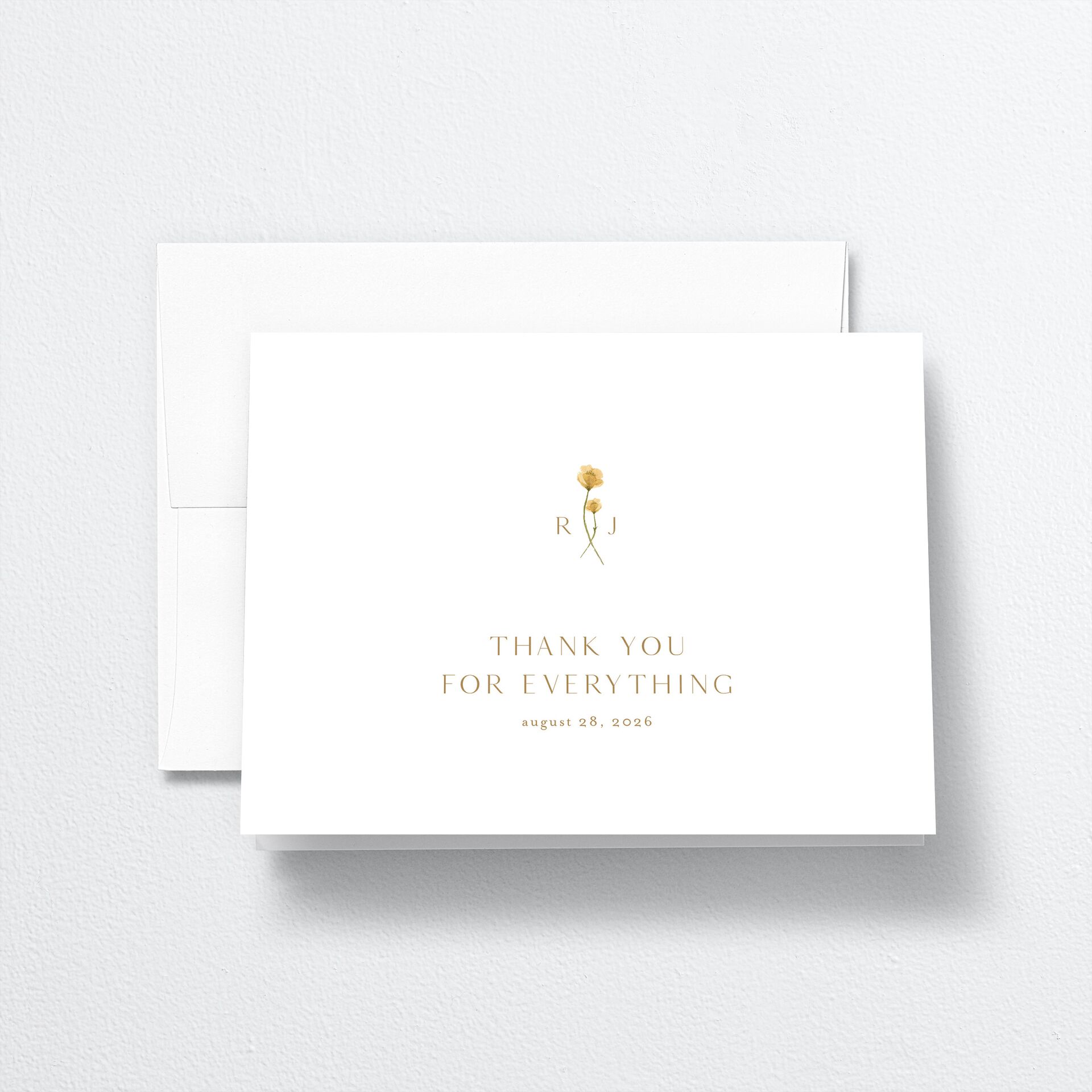 Dainty Monogram Thank You Cards — view 1