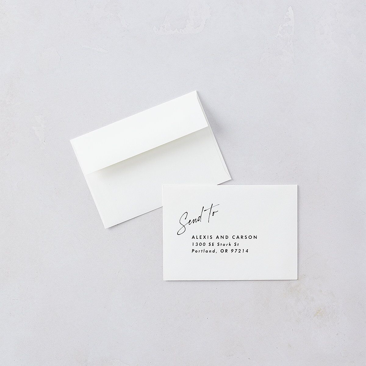 Elegant Modern Portrait Script Wedding Response Cards Pure White Signature Standard