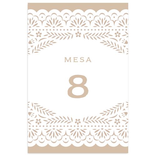 Papel Picado De Mexico Table Numbers Taupe Signature
