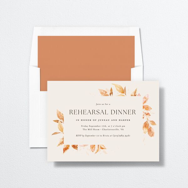 Autumn Frame Rehearsal Dinner Invitations Raw Sienna Signature